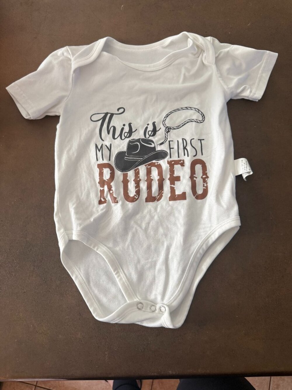This Is My First Rodeo - Cowboy Funny Lasso Country Bodysuit Personalized